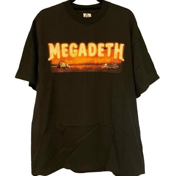 Vintage 90s Megadeth Rat Trap 1999 Double Sided Risk Album Tour Shirt Adult XL